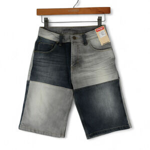 Wrangler‎ Shorts Boys 25x10.5 Patchwork Bandit Prototype Straight Leg Adjustable